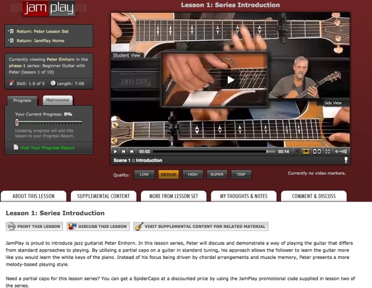 Jamplay Guitar Lessons | SpiderCapo